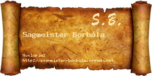 Sagmeister Borbála névjegykártya